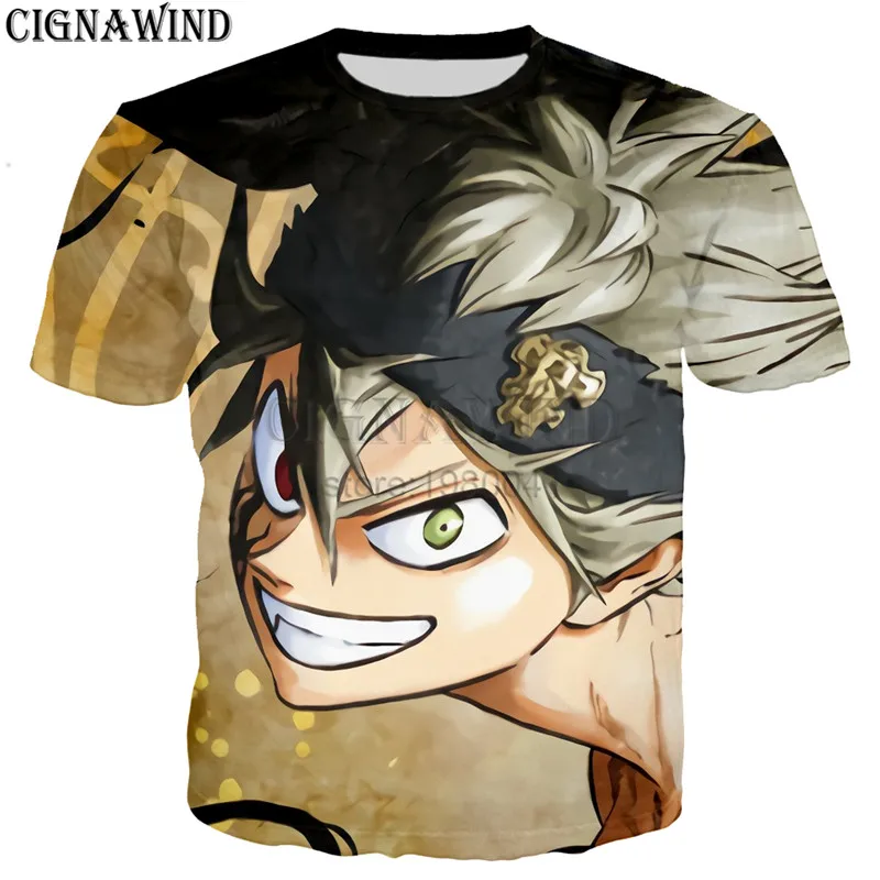 Classic Anime Black Clover 3D Print men/women T-shirts Summer Tops New Hip hop men t shirt Streetwear Harajuku Casual Funny Tees | Мужская