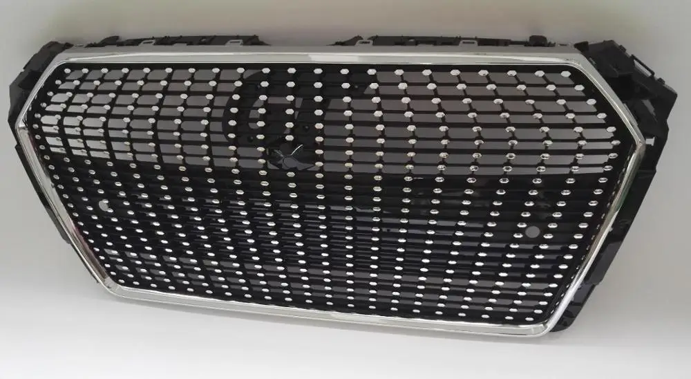 Chrome Для Audi A4 B9 передний бампер алмаз звезда решетка решетки стандартный бампер не Audi эмблема - Цвет: Chrome