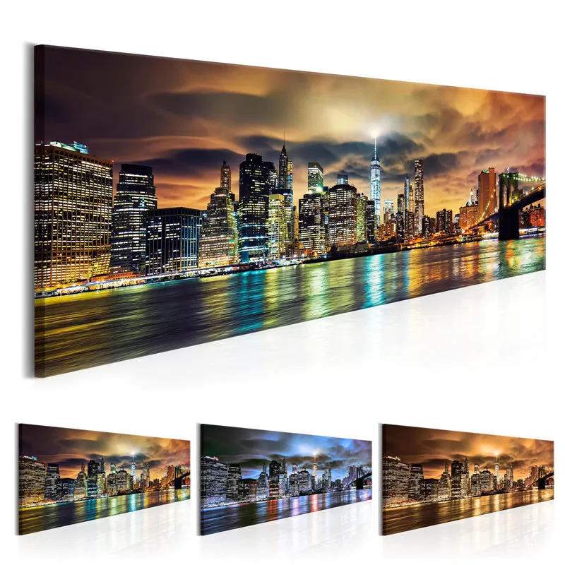 Картины на холсте настенное искусство 1 шт. Постер ночного вида для гостиной