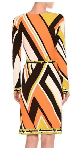 New women's wear Italian fashion long sleeve elastic knitted slim dress with | Женская одежда