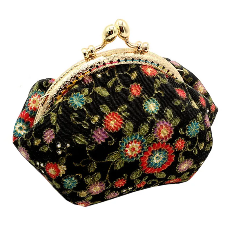 Multicolor A Модный женский Ретро винтажный маленький кошелек с цветком, сумочка клатч#0 - Цвет: Multicolor A