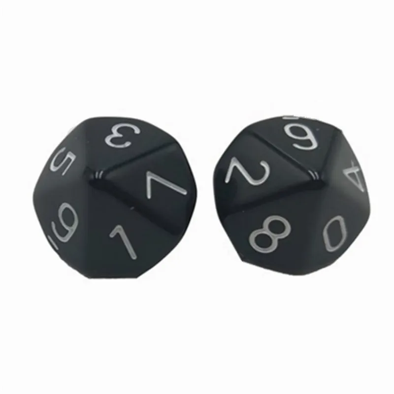 

4Pcs/set Factory Direct Foreign Trade Dice Professional Custom Ten-faced Dice Black and White Dice 16mm