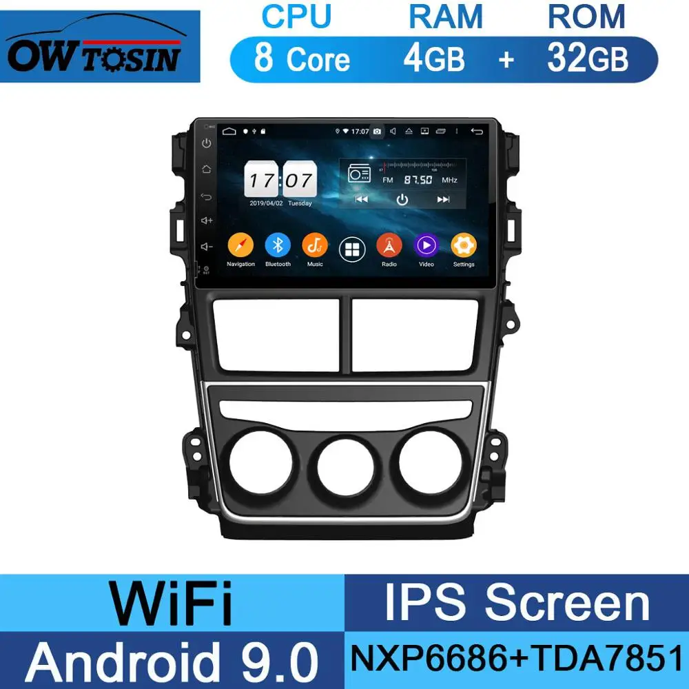 32G " ips 8 Core 4G ram+ 64G rom Android 9,0 автомобильный dvd-радио GPS для Toyota Yaris, Vios DSP CarPlay Parrot BT стерео - Цвет: 32G
