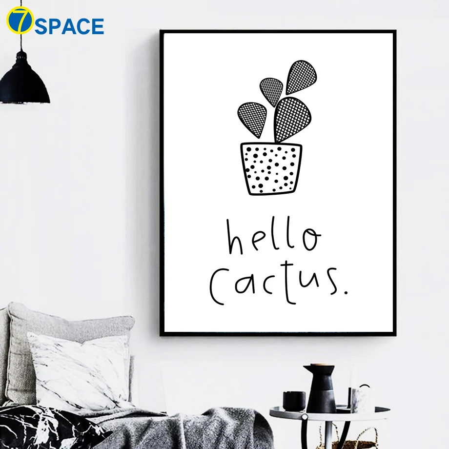 Мультфильм Кактус настенная живопись холст постеры и принты скандинавский