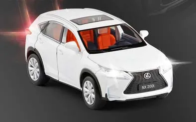 F 1:32 Масштаб литой металл литой под давлением роскошная модель автомобиля SUV для Lexus NX 200t со звуковым светильник вытяжной назад Модель автомобиля игрушки коллекция подарков - Цвет: F