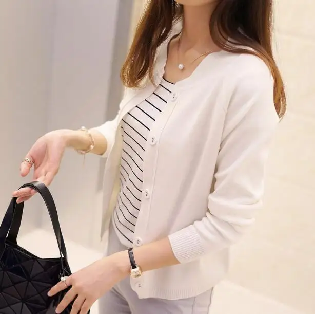 Весенний кардиган с круглым вырезом свитер большого размера из мерсеризованного