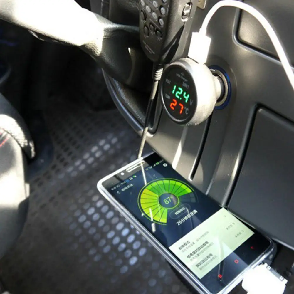 LanLan 3 в 1 многофункциональное автомобильное USB зарядное устройство для телефона