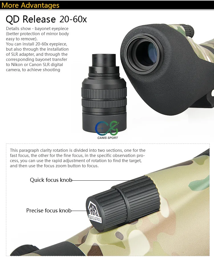 E.T Dragon ED Spotting Scope высокое разрешение 20-60x85 мм Водонепроницаемый зум многослойные
