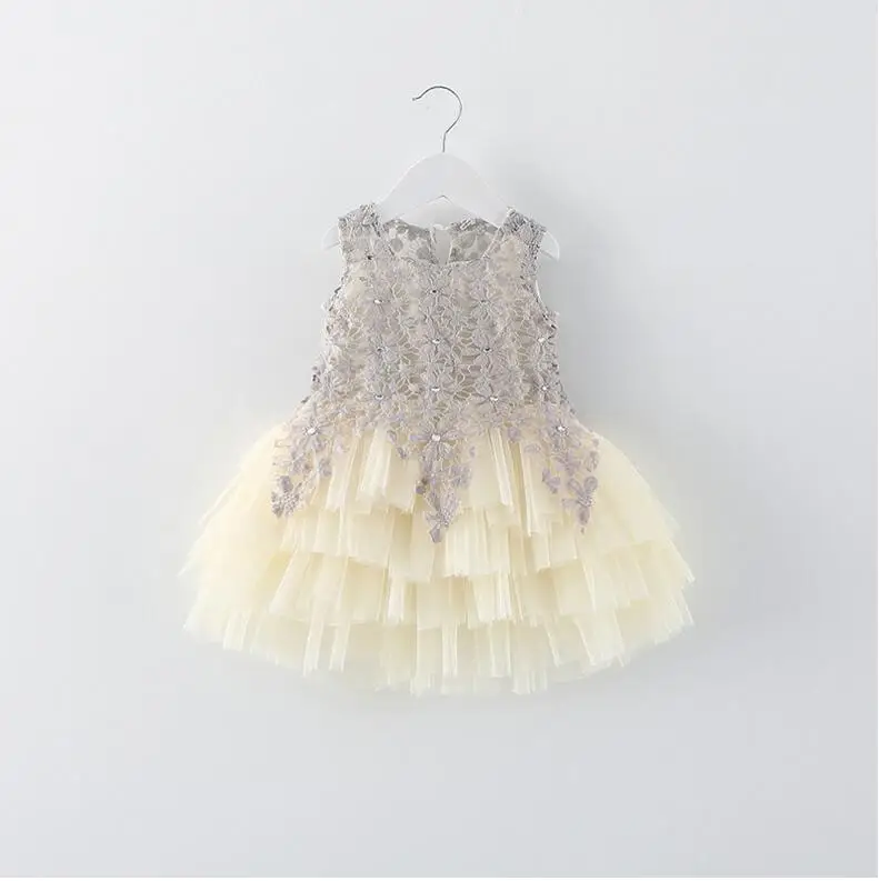 Скидка Летом Новый Кружева Жилет Платье Девушки Девочка Принцессы 1-4Y Детей