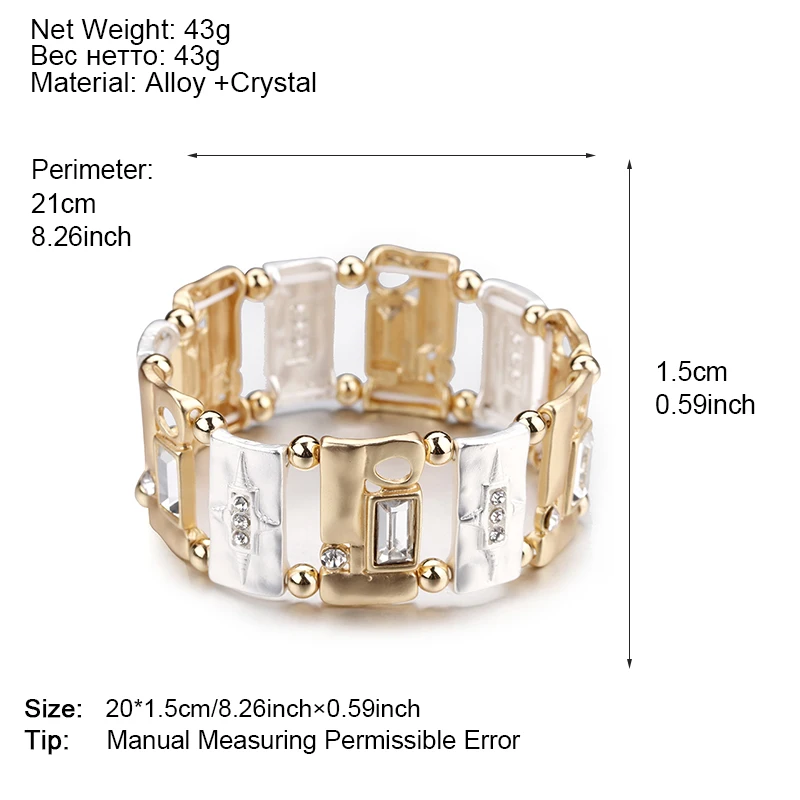 Роскошные браслеты ALLYES для женщин бусины звезда узор геометрический квадрат