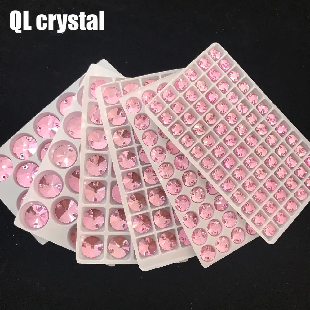 Стразы QL с кристаллами для шитья розовые стразы плоским основанием круглые камни