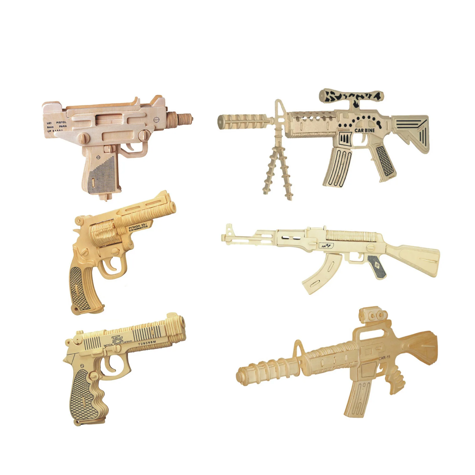 Chanycore Детские Обучающие деревянные игрушки 3D головоломка военный пистолет