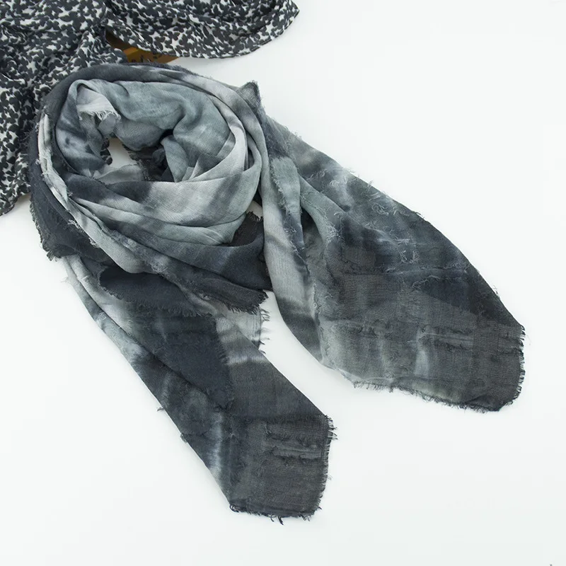 Осень и зима ручной работы окрашенный хлопок лен шарф 2018 Новый женский модный
