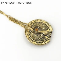 fantasy universe raiders of the lost ark necklace golden peacock small accessories high quality metal jewelry women gift