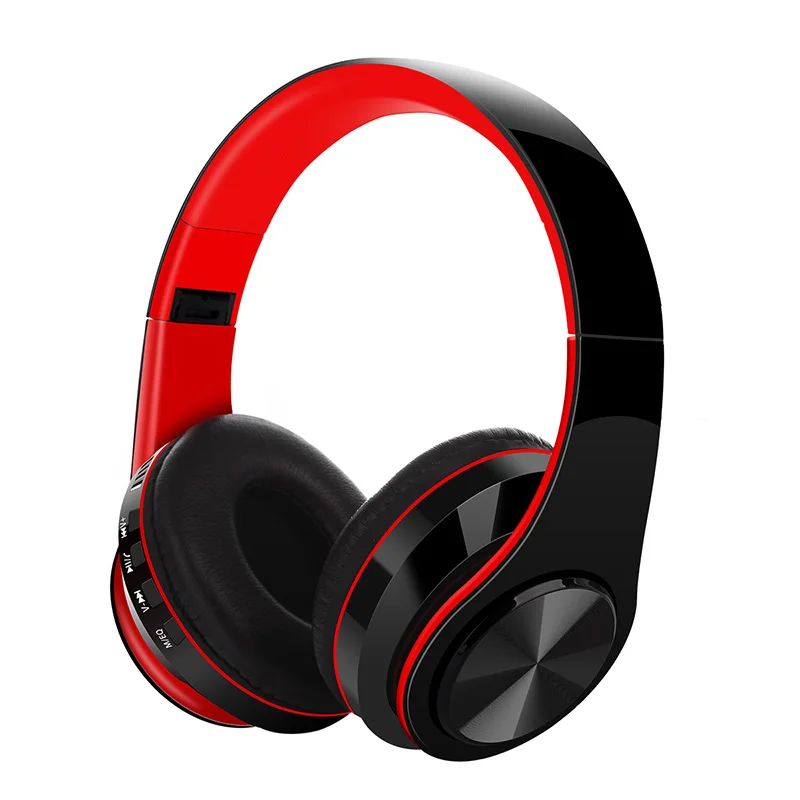 Red Портативные беспроводные наушники Bluetooth стерео Складная гарнитура аудио Mp3 регулируемые наушники Поддержка TF карты с микрофоном для телефона - Цвет: Red