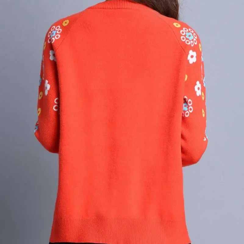 Новинка Осень-зима 4395 Женский кашемировый кардиган OHCLOTHING 2020 с вышивкой толстый