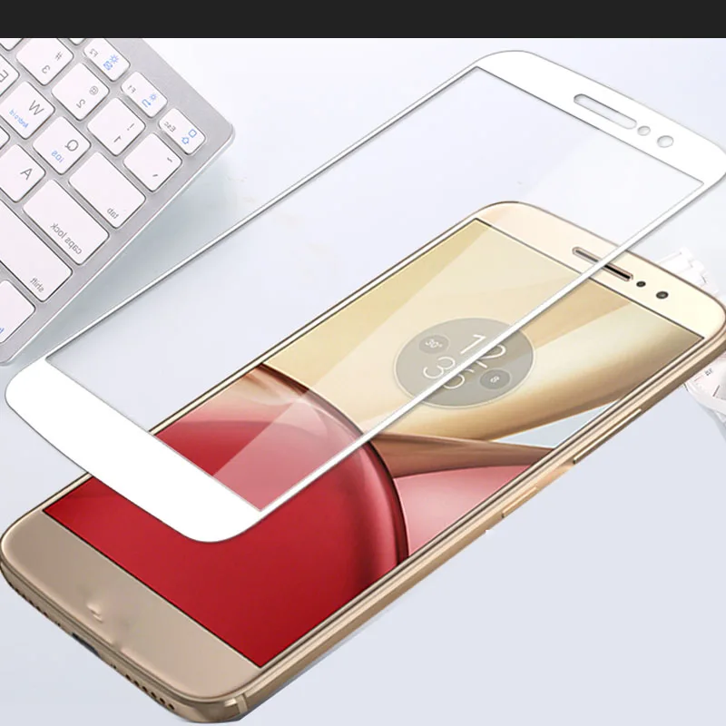 Ультратонкое закаленное стекло 9H золотого и белого цветов для Moto M XT1662 XT1663