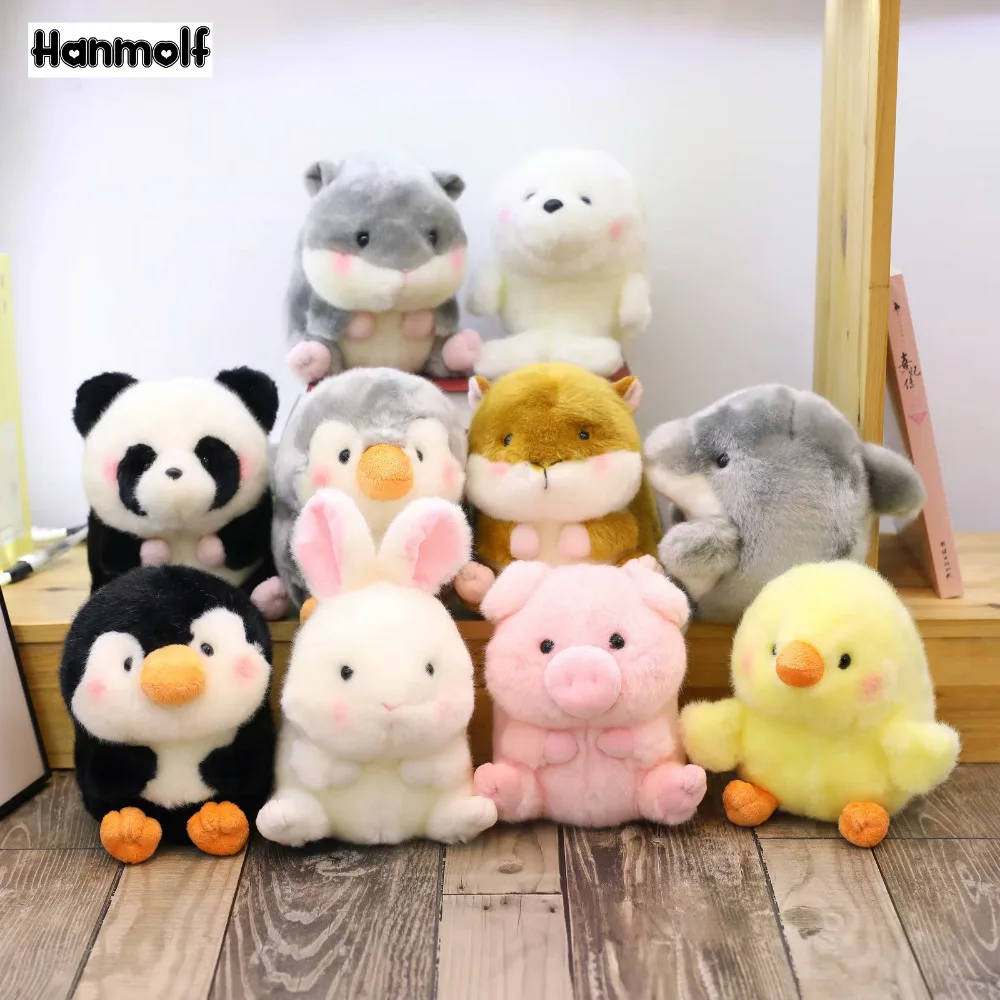 Игрушка плюшевая в виде шара мягкая Huggable с животными морской лев дельфин панда