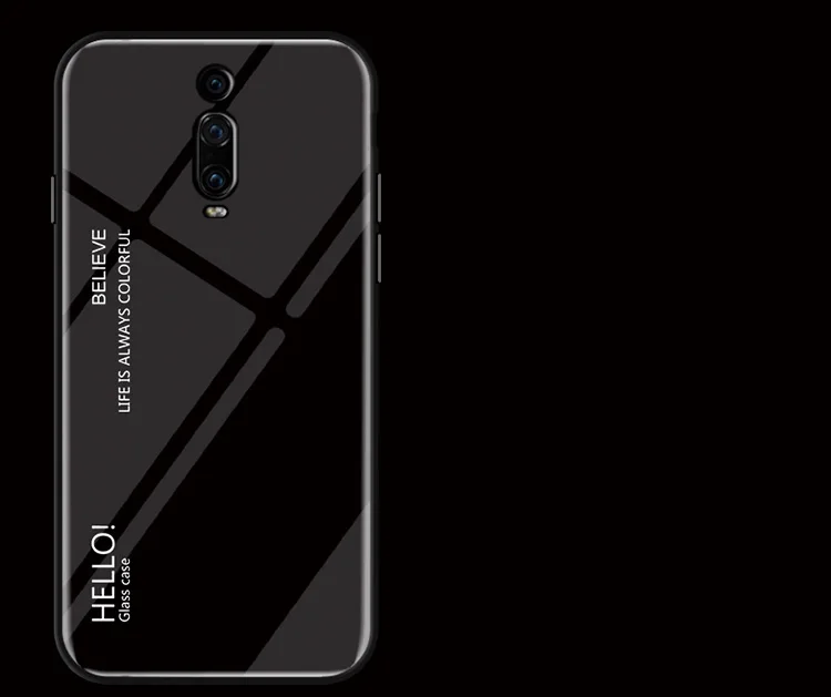 Чехол из закаленного стекла Red mi K20 градиентного цвета для Xiao mi 9T mi 9T черный силиконовый мягкий чехол-бампер на красном mi K20 Pro glass Cse