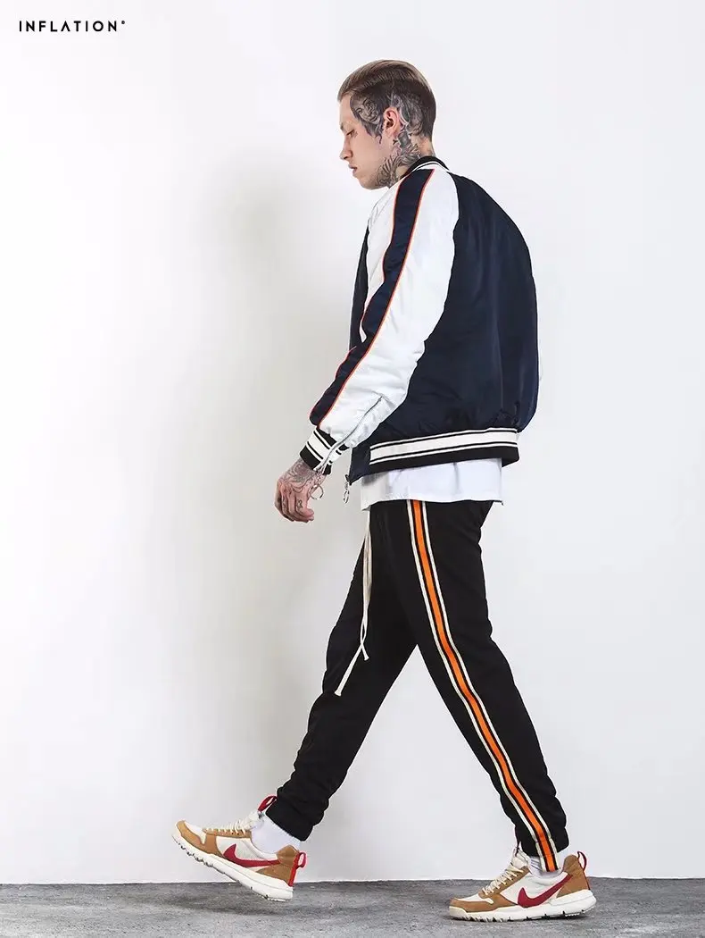 Новая осень 2017 Винтаж боковой полосой спортивная Брюки для девочек модные в