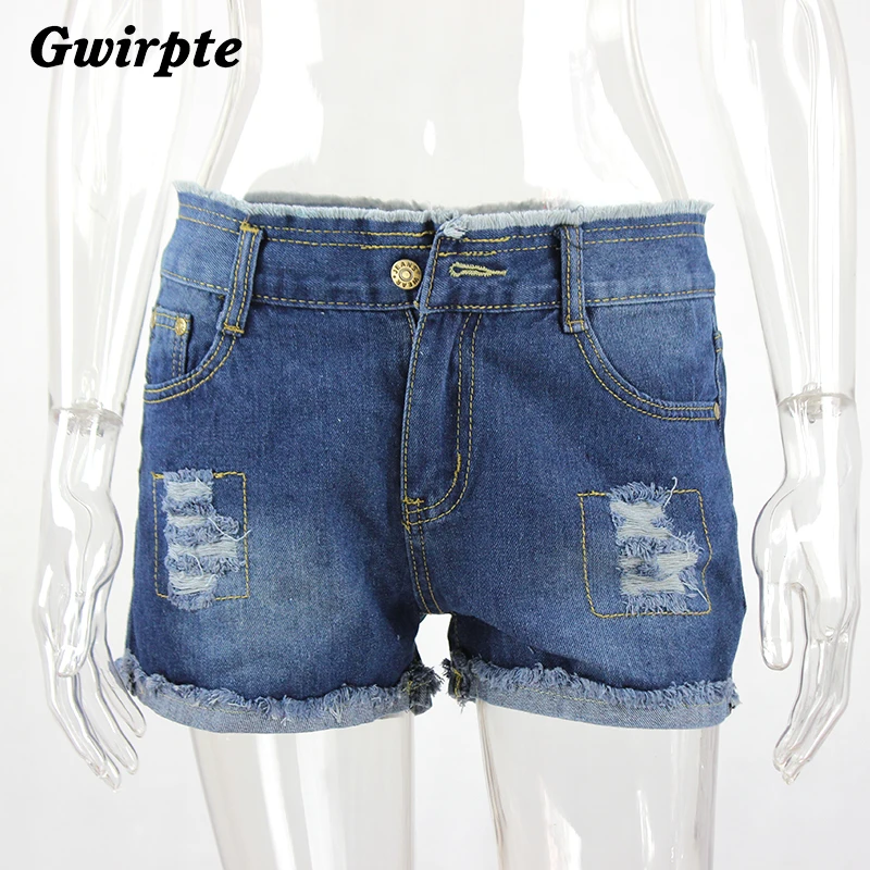 Gwirpte 2018 новые летние матовые джинсовые шорты с дырками женские короткие джинсы