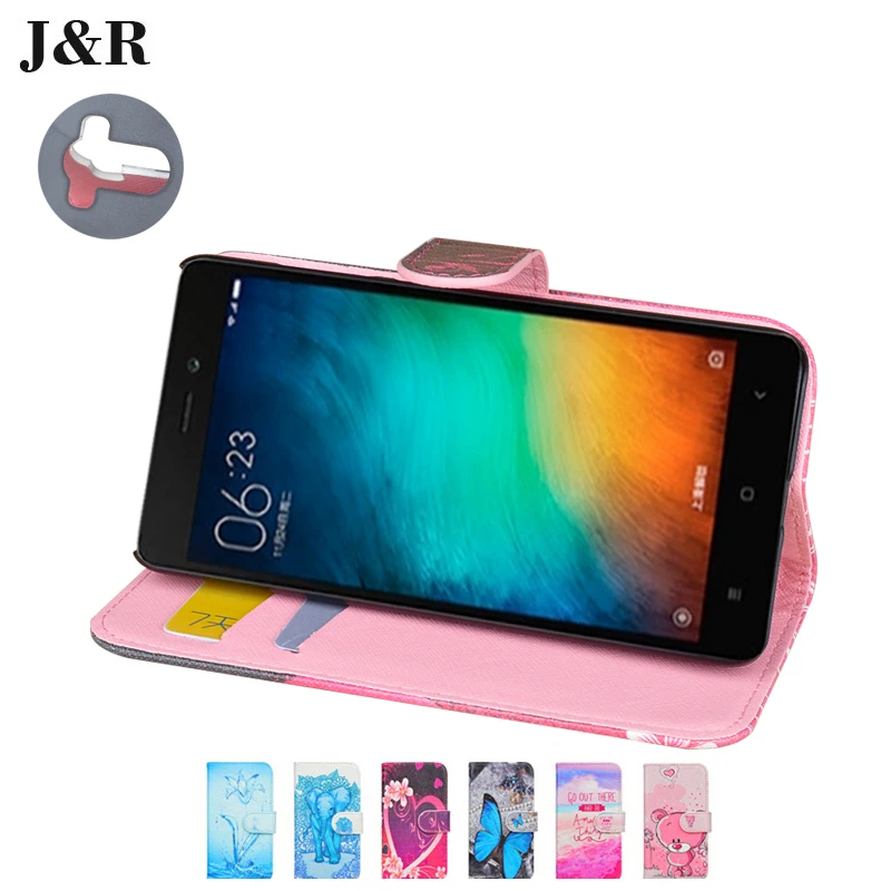 Redmi 4 Leather Cover For Xiaomi Pro Prime Flip Case 5.0 inch Wallet Cute Painting Stand Phone Bag &amp With Card Slot | Мобильные