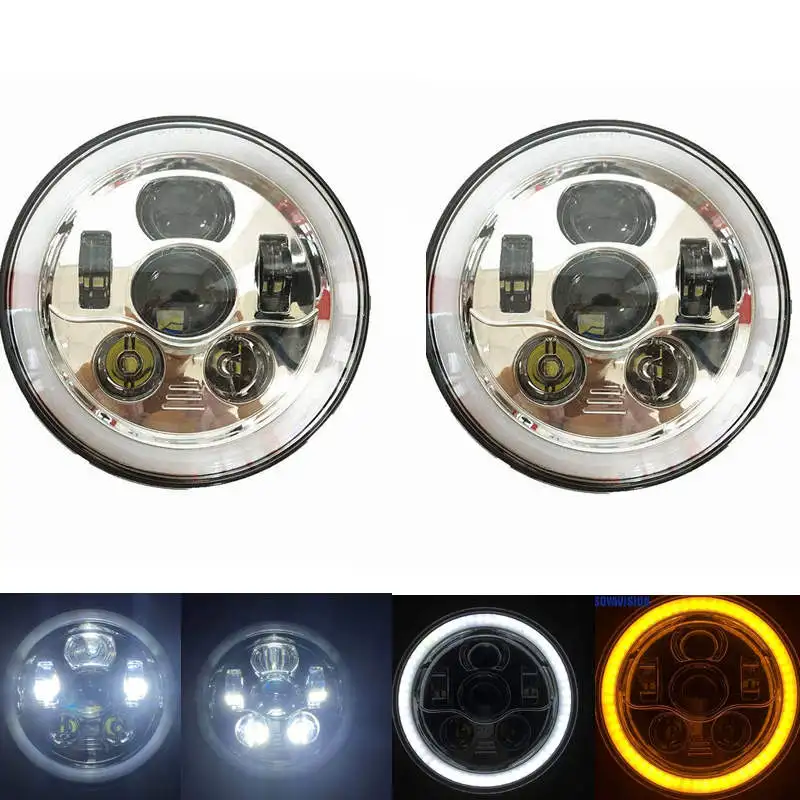 Для Land Rover 90/110 фары аксессуары 7 &quotкруглый светодиодный головной светильник