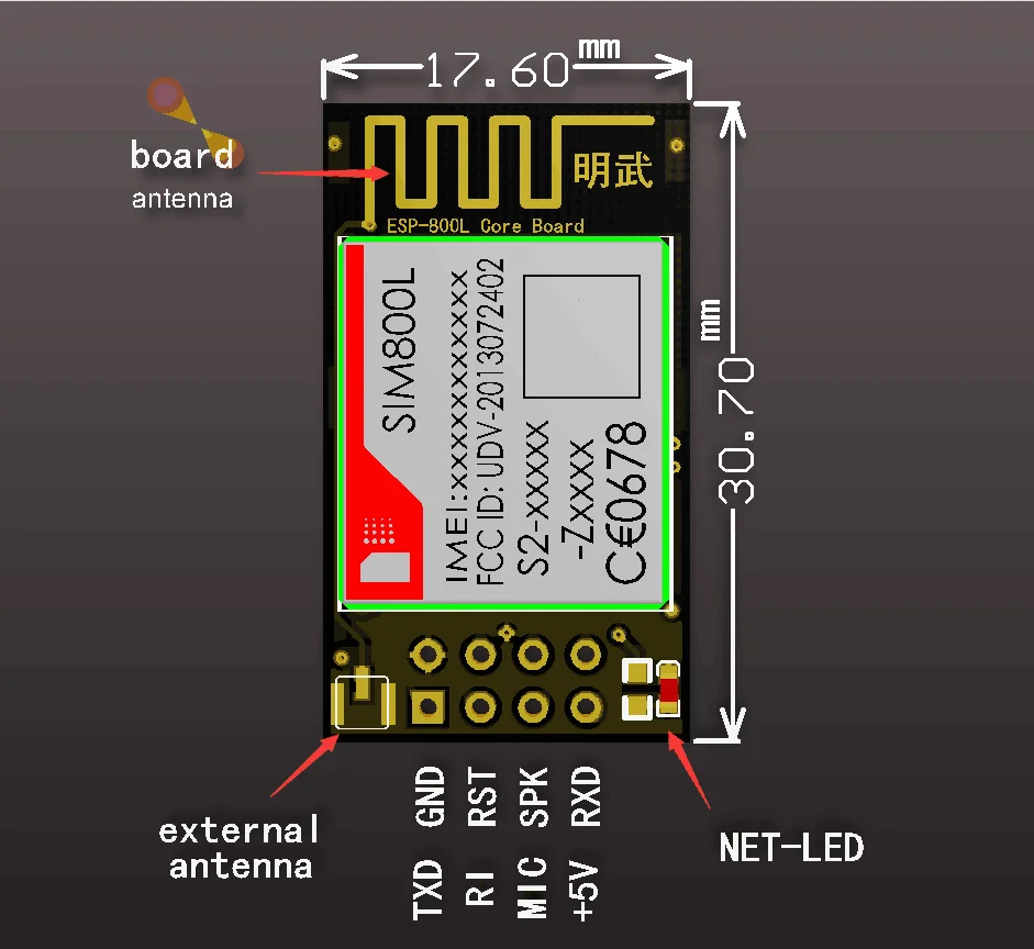 SIM800L ESP-800L Core карточную карточку-контактный совместимые ESP8266 5v питания ttl UART