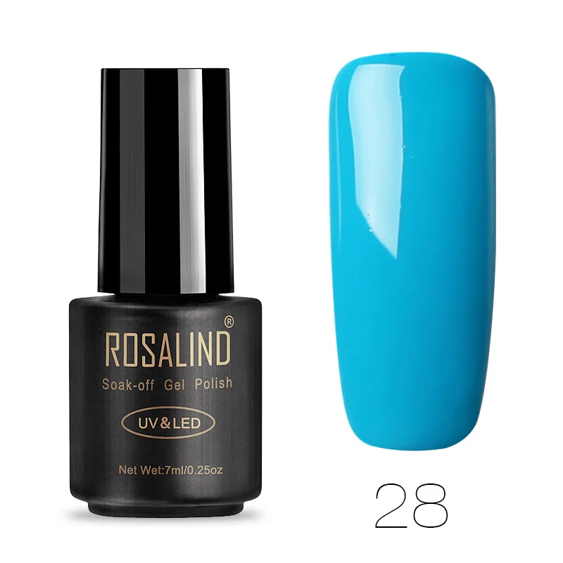 28 ROSALIND набор гель-лаков для ногтей 58 Vernis полуперманентный УФ 7 мл маникюр Дизайн ногтей для гель гибрид исчезает поли гель лак - Цвет: 28