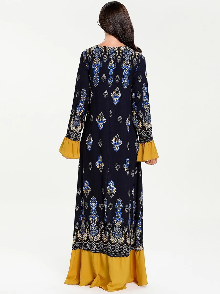 Kaftan Dubai Moroccan Middle Eastern Muslim Dress Arabic Morocco Abaya Islamic Ramadan Robe Musulmane Longue | Тематическая одежда