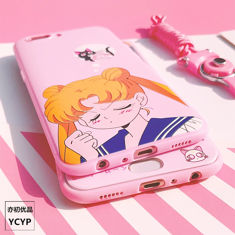 P20 pro Чехол с принтом "Сейлор Мун"+ пленка для экрана из закаленного стекла, розовый чехол для девочки для huawei Nova2S/3/3E/P20/P10/P10plus/mate9/10 задняя крышка