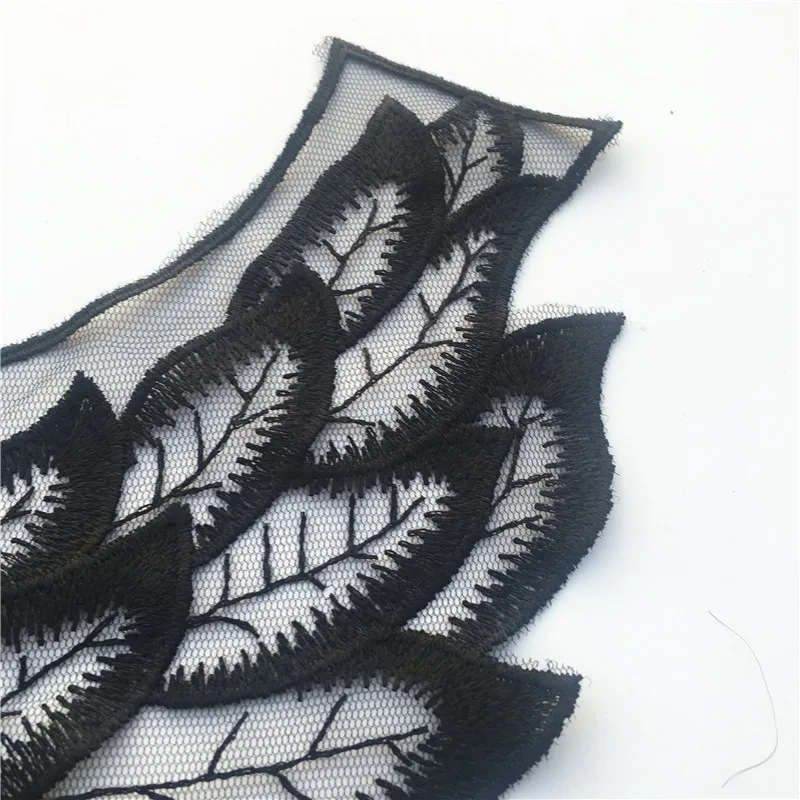 1 шт. черное перо кружевная ткань Вышивка Тюль декольте цветок кружева