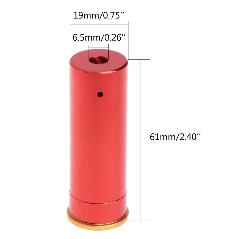 

Red Dot Laser Bore Sight 12 Gauge Barrel Cartridge For 12GA Caliber Laser Wavelength 635-655nm