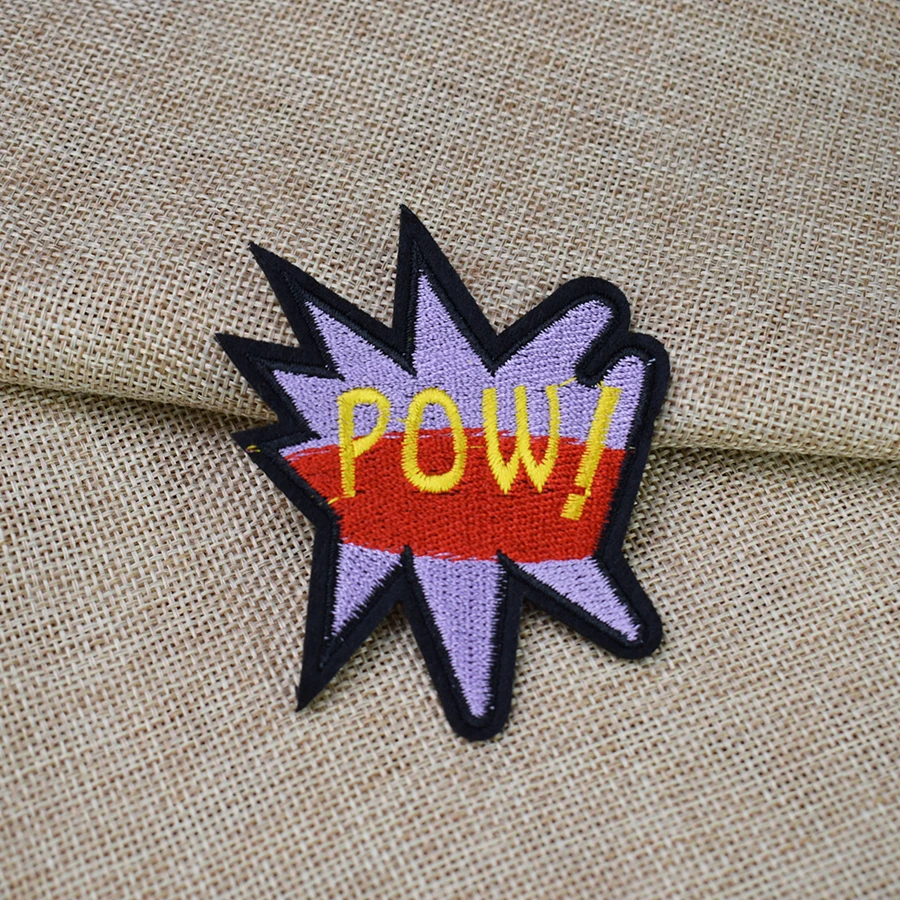 10pcs pow embroidered patches for clothing iron on clothes badges iron-on jeans | Дом и сад