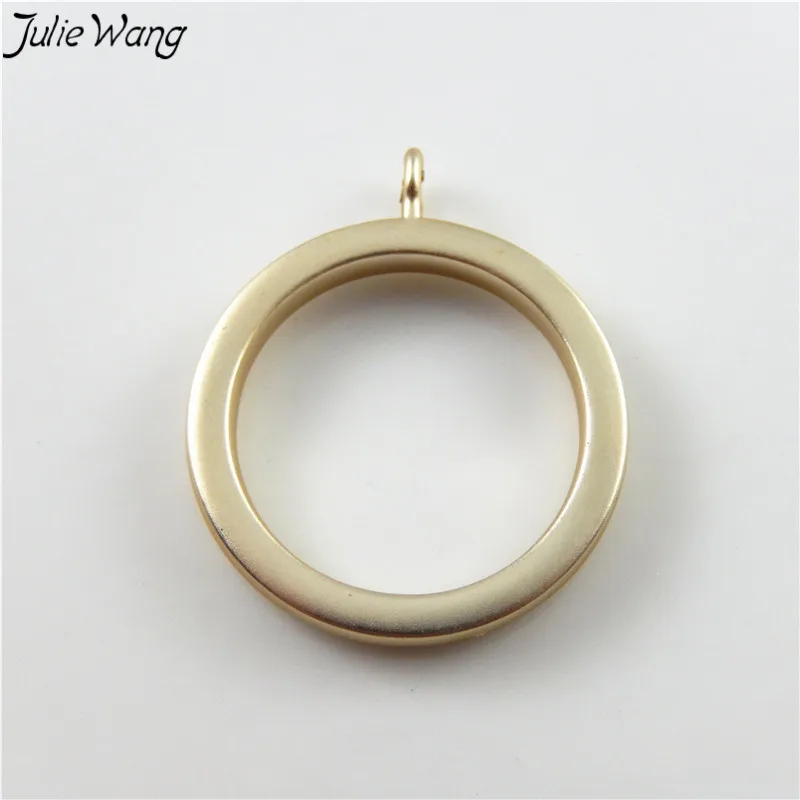 Julie Wang 5 шт. потрясающий матовый золотой цвет круглый каркас Подвеска Шарм клетка медальон памятный фото Ювелирные изделия Поиск DIY аксессуары