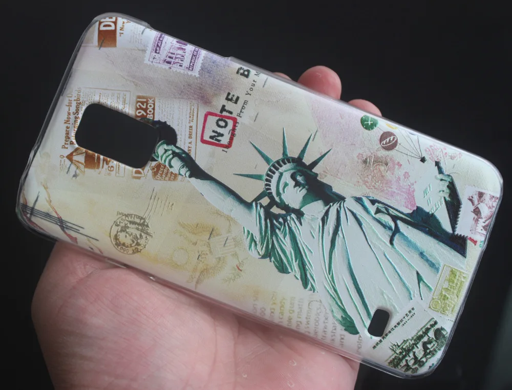 Статуя Свободы 3D UV Распечатанный Дизайн Жесткий Защитный Чехол Для Samsung Galaxy S5 i9600 Funda Capa New on.