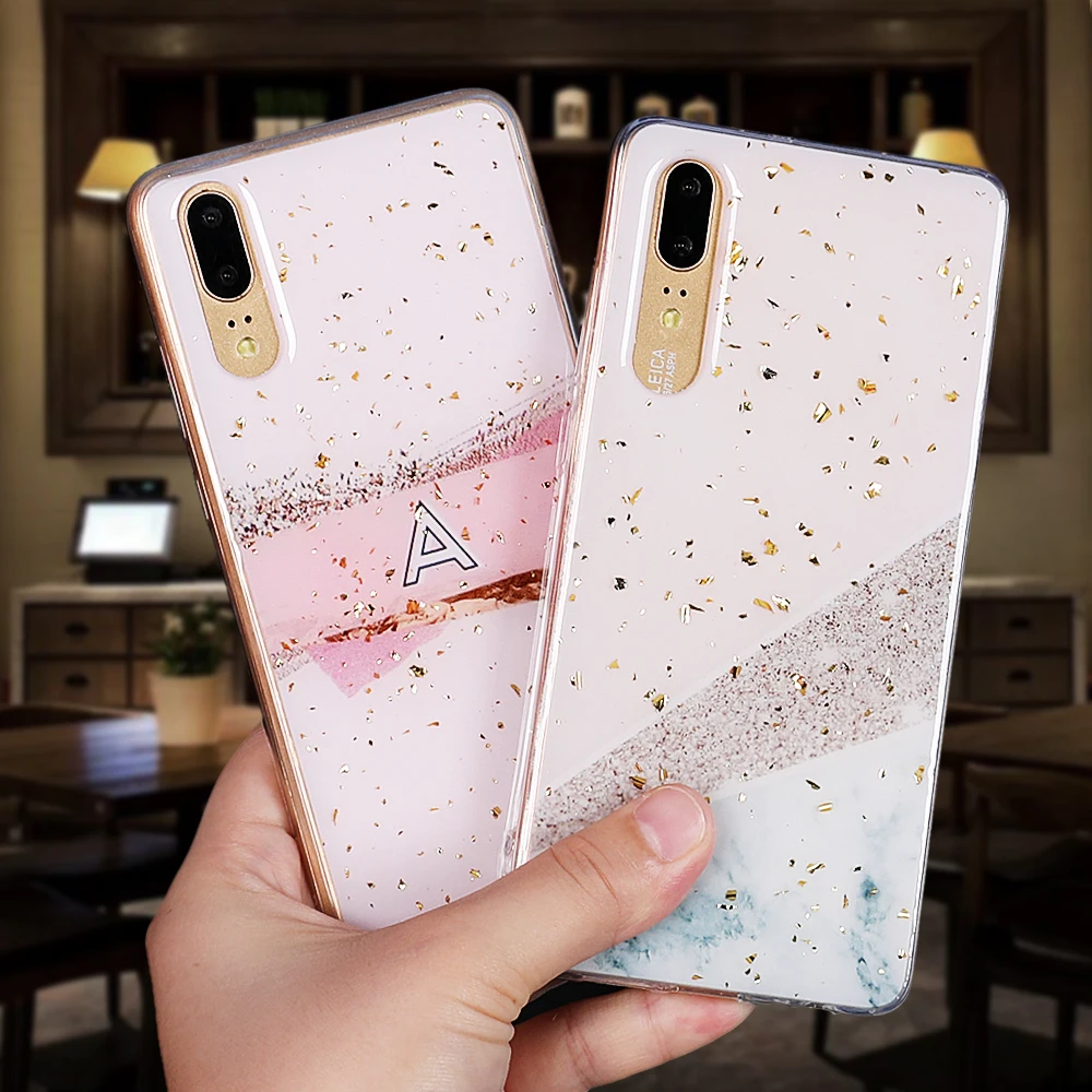 LOVECOM чехол для телефона huawei P20 P30 Pro Lite mate 20 Pro Nova 3i 4 Золотая пудра мрамор сердце мягкая эпоксидная задняя крышка чехол подарок