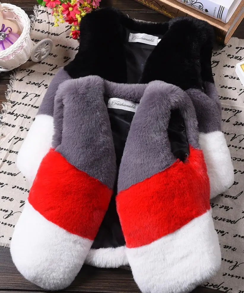 Spring Winter children clothes faux fur girl Vest baby Girl Waistcoat Kids Clothes warm outerwear for 1-8T girls vest coats |