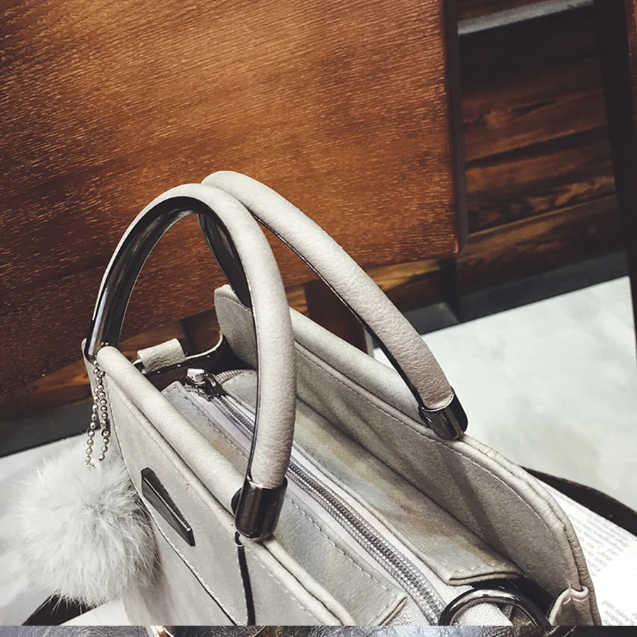 Женская кожаная сумка LAN LOU повседневная через плечо с заклепками 2019|Сумки