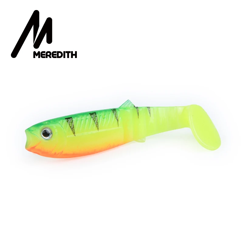 MEREDITH, Новое поступление, JX62-08, популярная модель, 10 шт, 5,5 г, 8 см, рыболовные приманки, мягкие, Cannibal Shad, 3D рыбы, Реалистичная приманка - Цвет: F