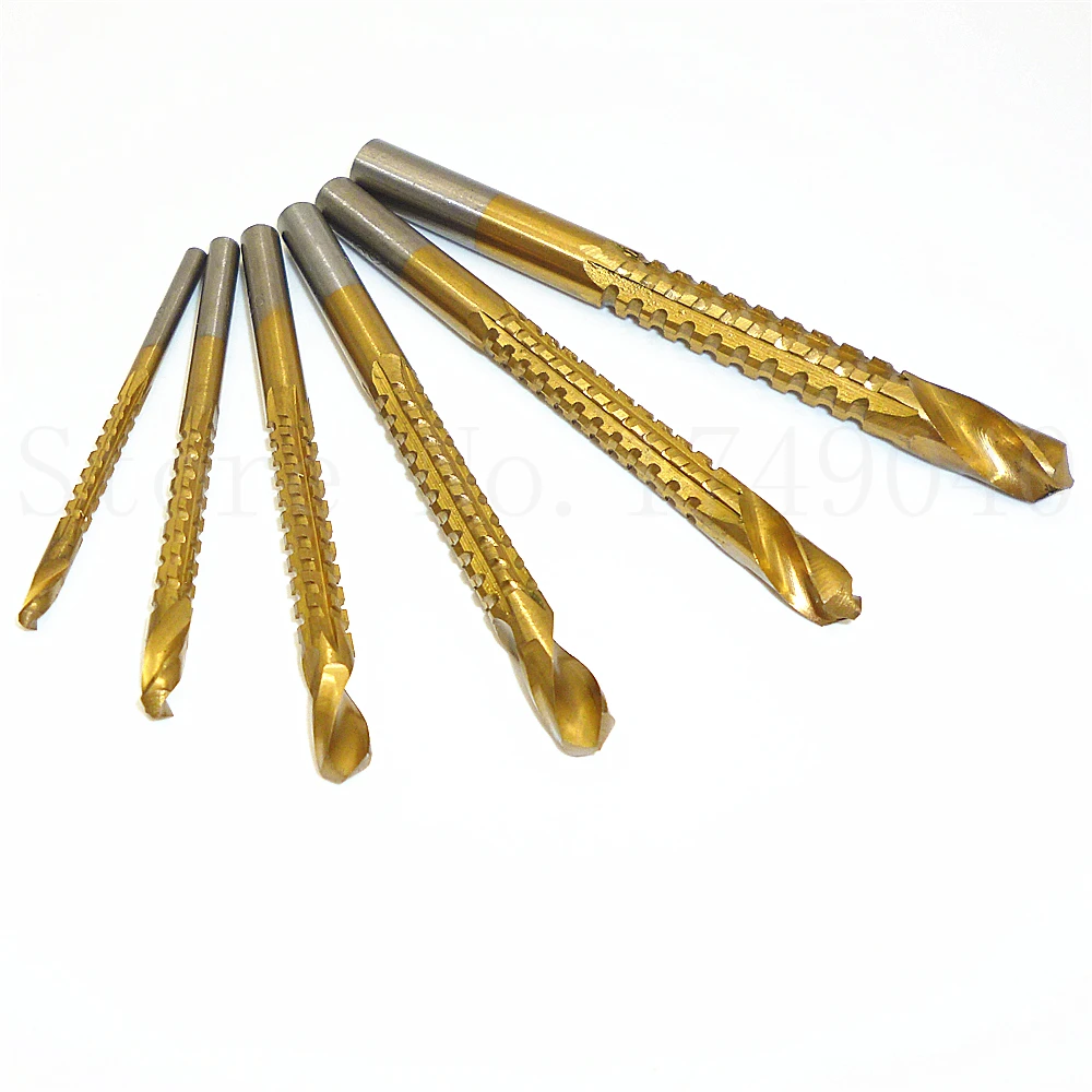 6 шт. набор сверл с титановым покрытием из быстрорежущей стали