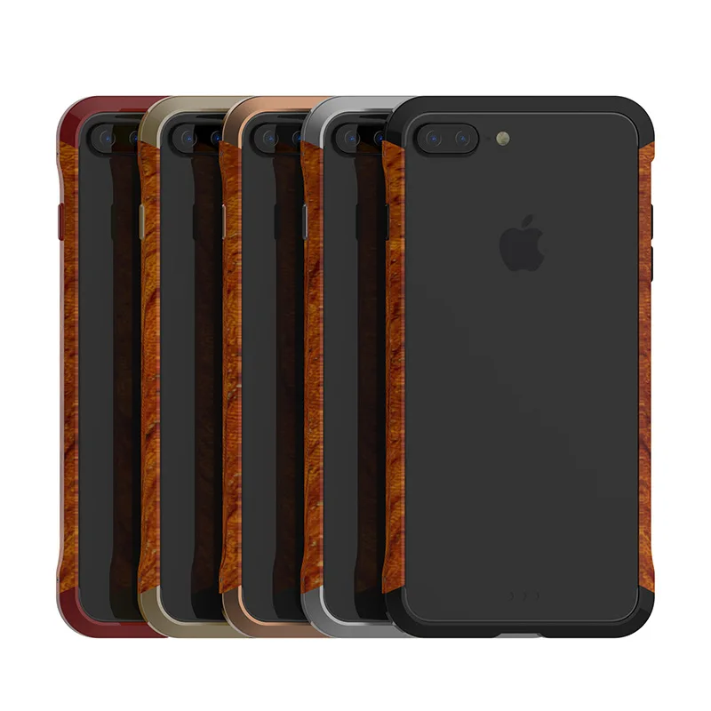 Ascromy для iPhone 7 деревянный металлический задний чехол Гибридный алюминиевый