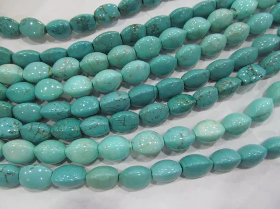 2strands 8-20mm Turquoise stone turquoise nuggets cube triangle Rice oval egg black Beads Connector necklace | Украшения и