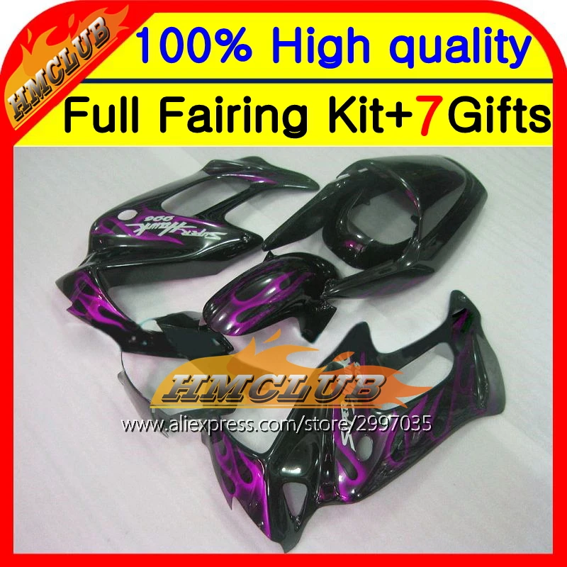 Корпус с фиолетовым пламенем для HONDA SuperHawk VTR1000F 97 05 44HM54 VTR 1000 F 1000F фиолетовый 98 99 00 01