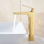 Смеситель для умывальника Tuqiu, смеситель для умывальника, смеситель для ванной комнаты, хромированная латунь, кран для унитаза, Золотой смеситель