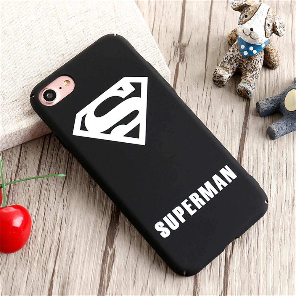 Супермен Бэтмен телефон чехол для iPhone 6 6S 8 7 Plus Матовая Жесткий Пластиковый тонкий