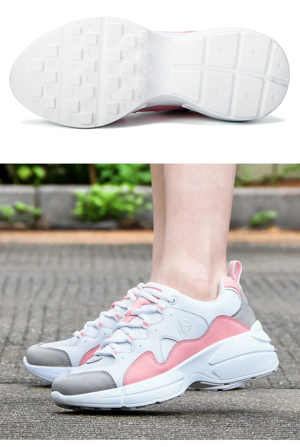 BONA New Fashion Style Platform Sneakers Ladies Brand Chunky Causal Shoes Woman Leather Leisure Shoes Chaussure Femme Comfy