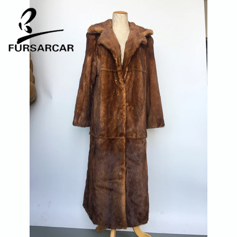 Женская шуба из натурального меха норки FURSARCAR теплая зимняя куртка с большим