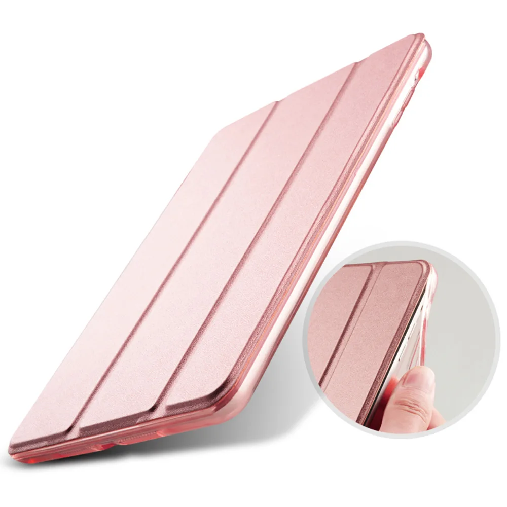 Rose gold soft edge Умный чехол для планшета, складной чехол-книжка, для Apple iPad Pro 9,7 дюйма, авто Пробуждение/сон, розовое золото, жесткий бампер и мягкий бампер - Цвет: Rose gold soft edge
