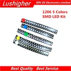 100 шт. 1206 SMD светодиодный светильник посылка светодиодный посылка красный, белый, зеленый, голубой, желтый 1206 светодиодный